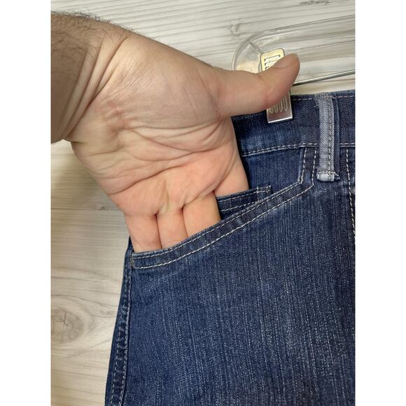 Gloria Vanderbilt Shorts Womens 14 Blue Denim Sammy Stretch Utility Carpenter - Picture 3 of 13